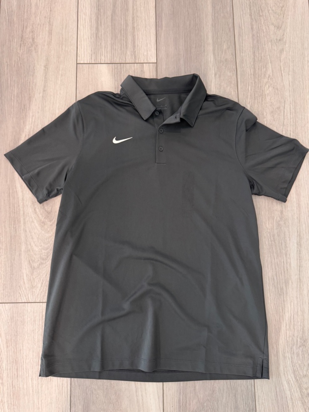 Nike Black Short-Sleeve Polo with White Swoosh